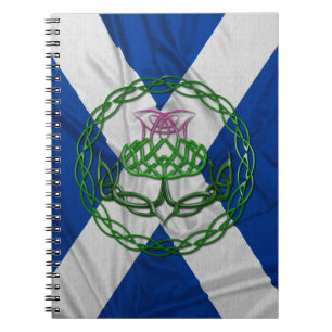 Keltische Knoten-Distel und Flagge Notizblock