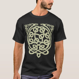Keltische Knoten-Drachen – Schwarz & Weiß T-Shirt