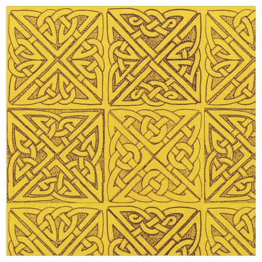 Keltische Knoten im Gold Stoff (Nahaufnahme)