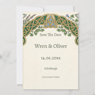 Keltische Knoten Save-the-Date-Karte   Schottisch  Save The Date