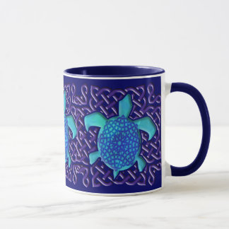 Keltische Knoten-Schildkröte-(blaue) Tassen