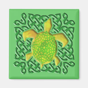 Keltische Knoten-Schildkröte-(grüne) Magneten Magnet