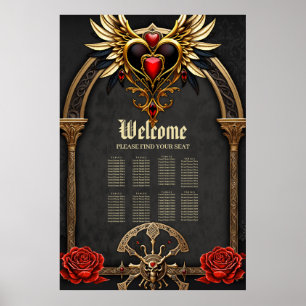 Keltische Knoten und ein Herz in gotischer Eleganz Poster