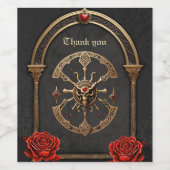 Keltische Knoten und ein Herz in gotischer Eleganz Weinetikett (Einzelnes Label)