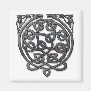 Keltische Knotendrachen – Schwarzes Chrom Magnet