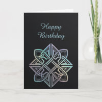 Keltische Knotwork-Diamant-Geburtstagskarte Schwar