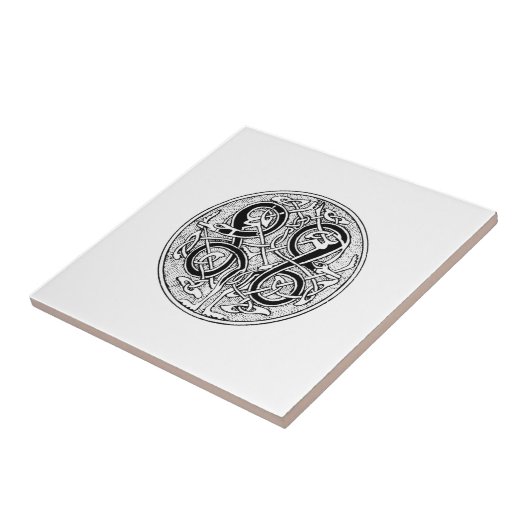 Keltische Knüpfarbeit auf irgendeiner Farbe Fliese (Seite)