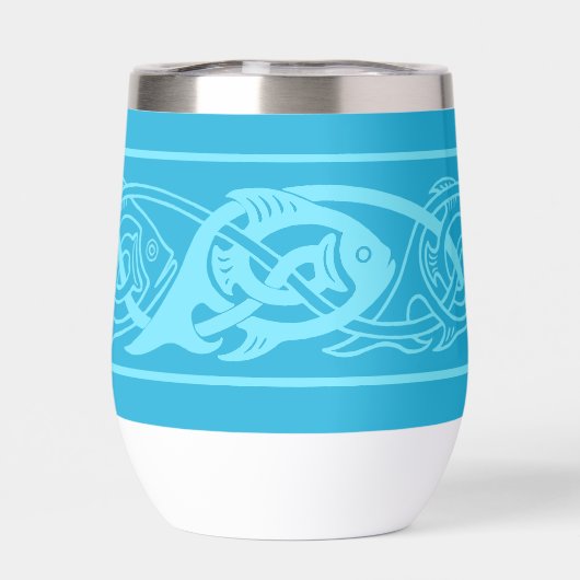 Keltische Knüpfarbeit Blauer Fisch (Rückseite)