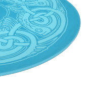 Keltische Knüpfarbeit Blauer Fisch Schneidebrett (Ecke)