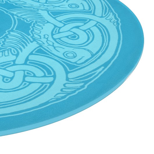 Keltische Knüpfarbeit Blauer Fisch Schneidebrett (Ecke)