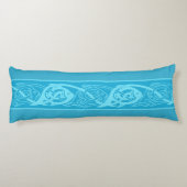 Keltische Knüpfarbeit Blauer Fisch Seitenschläferkissen (Rückseite)