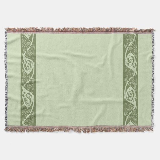 Keltische Knüpfarbeit Fische in Grün Decke (Vorderseite)