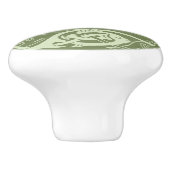 Keltische Knüpfarbeit Fische in Grün Keramikknauf (Seitenansicht)