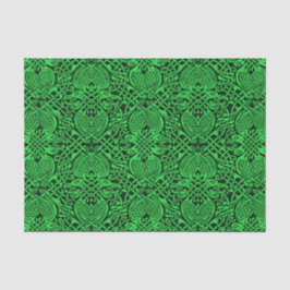 Keltische Knüpfarbeit in Grün und Schwarz Seidenpapier