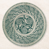 Keltische Knüpfarbeit-irisches Medaillon-Muster im Runder Pappuntersetzer (Vorderseite)