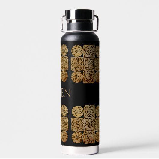 Keltische Knüpfarbeit Kreuz Personalisiert Trinkflasche (Rückseite)