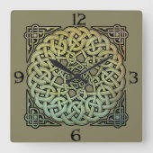 Keltische Knüpfarbeit Mandala Quadratische Wanduhr (Vorderseite)