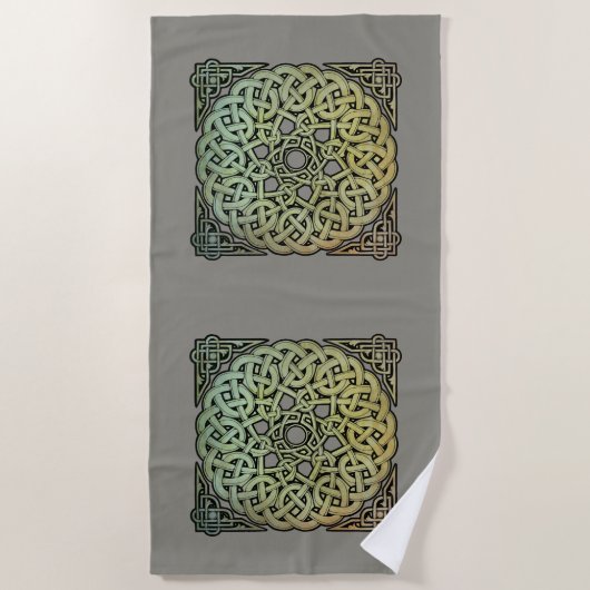 Keltische Knüpfarbeit Mandala Strandtuch (Vorderseite)