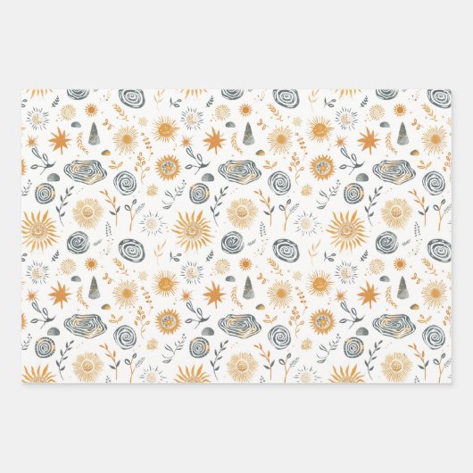 Keltische Knüpfarbeit und Sonnensymbole Litha Geschenkpapier Set (Vorderseite 3)