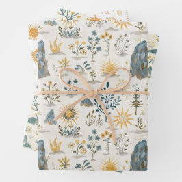 Keltische Knüpfarbeit und Sonnensymbole Litha Geschenkpapier Set