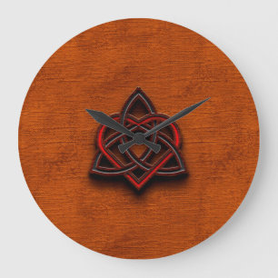 Keltische Knüpfarbeit Valentine Herz Leinwand Text Große Wanduhr