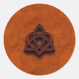 Keltische Knüpfarbeit Valentine Herz Leinwand Text Runder Aufkleber