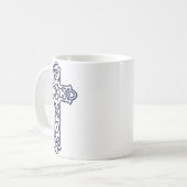 Keltische Kreuz-Grafik-Knotenarbeit-Kunst Kaffeetasse (Vorderseite Links)