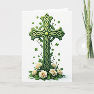 Keltische Kreuz-Rosen-Glück-Kunstkarte Karte