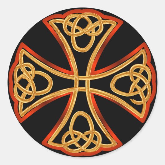 Keltische Kreuzkleber Runder Aufkleber (Vorderseite)
