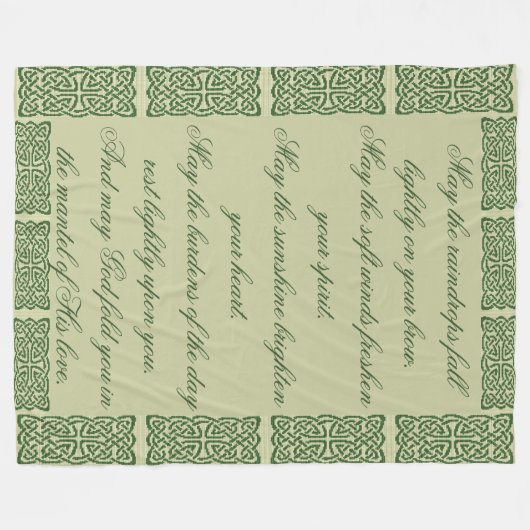 Keltische Kreuzsegnung Fleecedecke (Vorderseite (Horizontal))