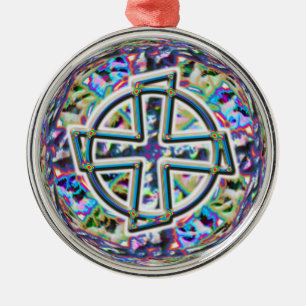 Keltische Kreuzverzierung Silbernes Ornament