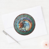 Keltische Kunst-Drache-Aufkleber Runder Aufkleber (Umschlag)