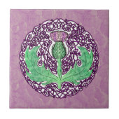 Keltische Kunst-schottische Distel - lila Fliese (Vorderseite)