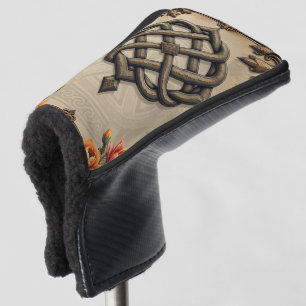 Keltische Kunst und florale Pracht in warmen Tönen Golf Headcover