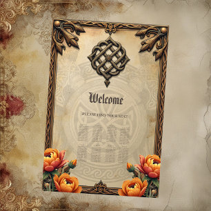 keltische Kunst und florale Pracht in warmen Tönen Poster
