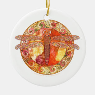 Keltische Libellen-Verzierung Keramik Ornament