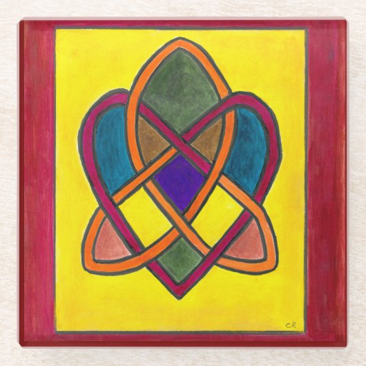 Keltische Liebe Glasuntersetzer (Vorderseite)