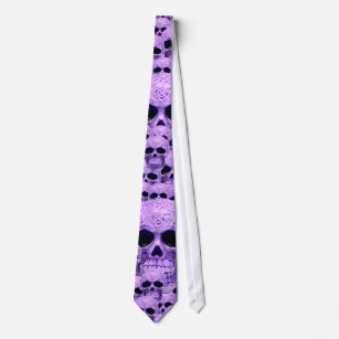 Keltische lila Schädelcollage Krawatte