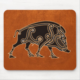 Keltische Mausmatte mit Eber Mousepad