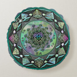 Keltische mystische Mandala-rundes Wurfs-Kissen Rundes Kissen