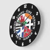 Keltische Nations-Flaggen Große Wanduhr (Winkel)