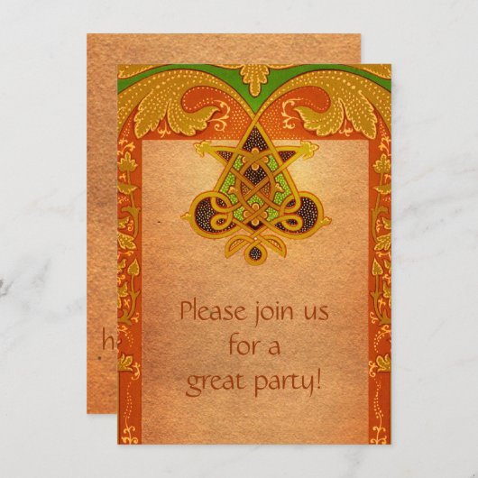 Keltische Pergament-Art-Einladung Einladung (Vorne/Hinten)