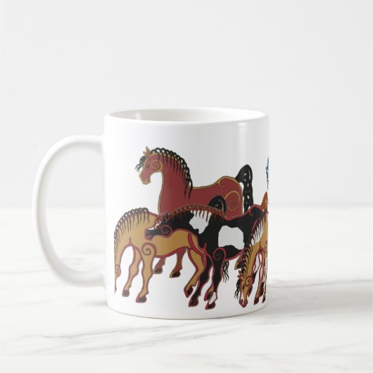 keltische Pferdeherde Kaffeetasse (Links)