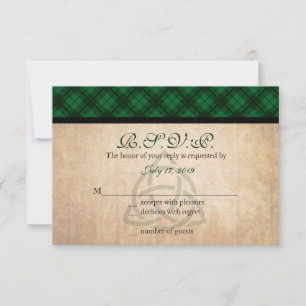 Keltische Plaid-Antwortkarten RSVP Karte