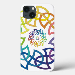 Keltische Regenbogen-Knüpfarbeit-Ringe iPhone 13 Hülle