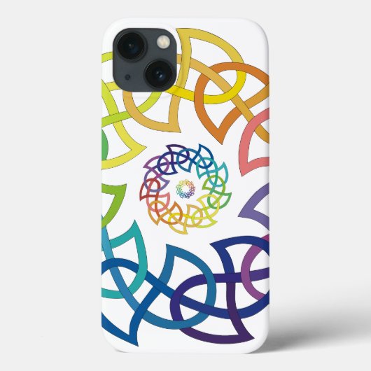 Keltische Regenbogen-Knüpfarbeit-Ringe Case-Mate iPhone Hülle (Rückseite)