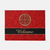 Keltische rote Spitze-Willkommens-Tür-Matte Fußmatte (Vorderseite)