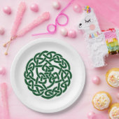 Keltische rundes Grün des Knotens 2 Pappteller (Party)