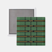 Keltische Runen 1 Magnet (Quadrat) (Vorderseite/Rückseite)