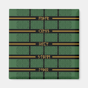Keltische Runen 1 Magnet (Quadrat)